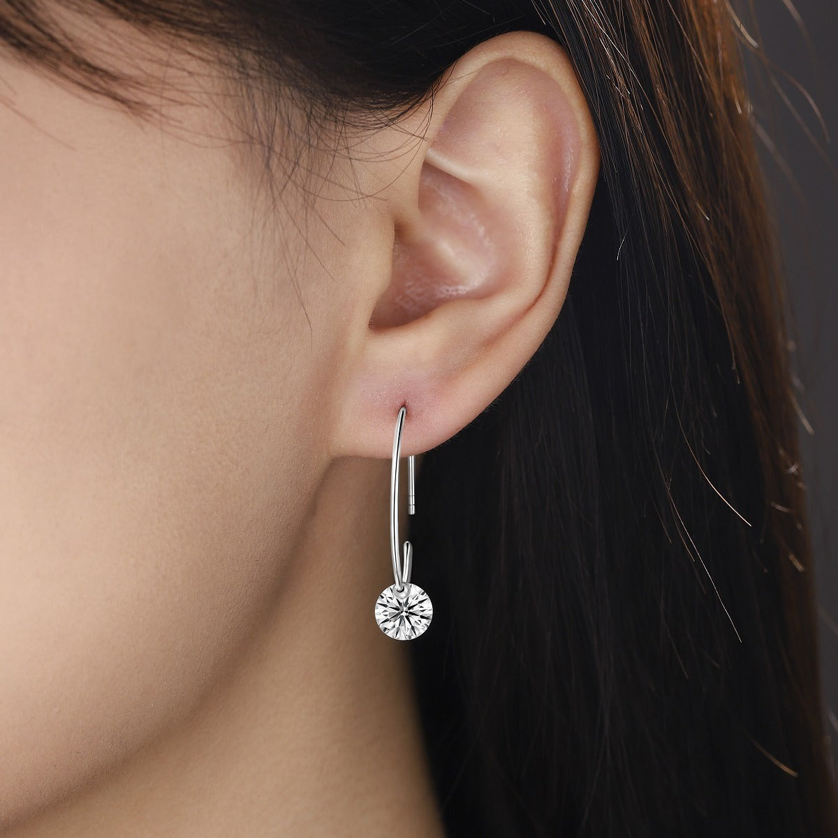Radiant Moissanite Earring