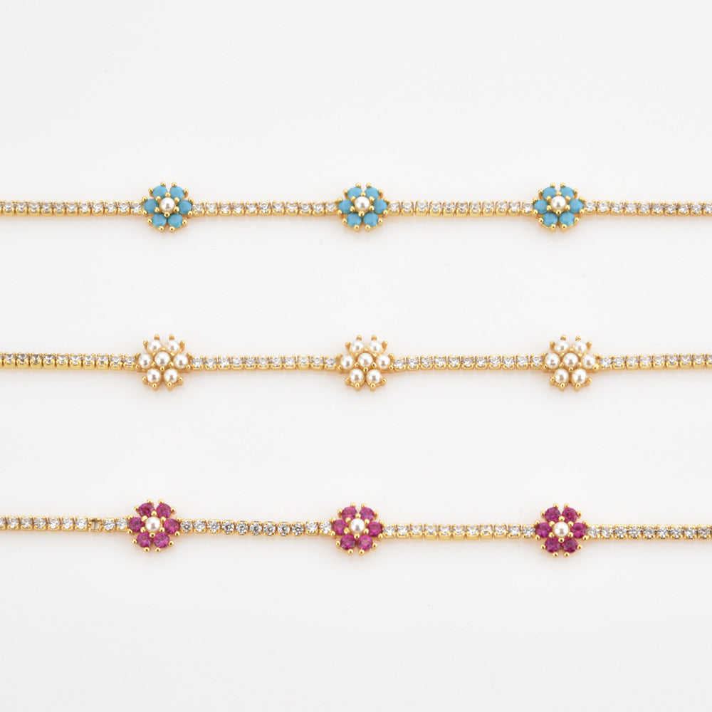 Pearly Flower Necklace