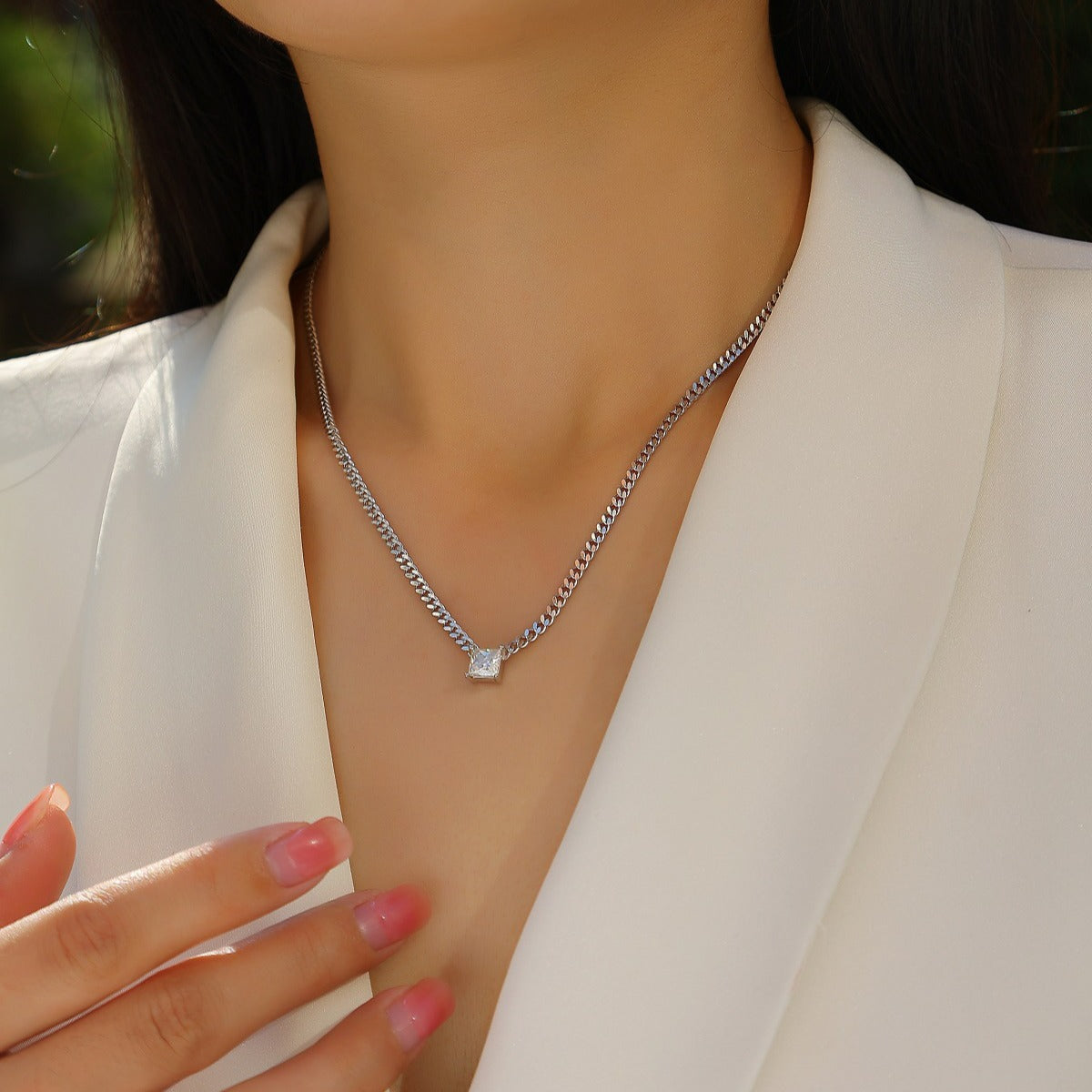 Lustre Drop Moissanite Necklace