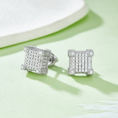 Springlight Moissanite Square Ear Studs