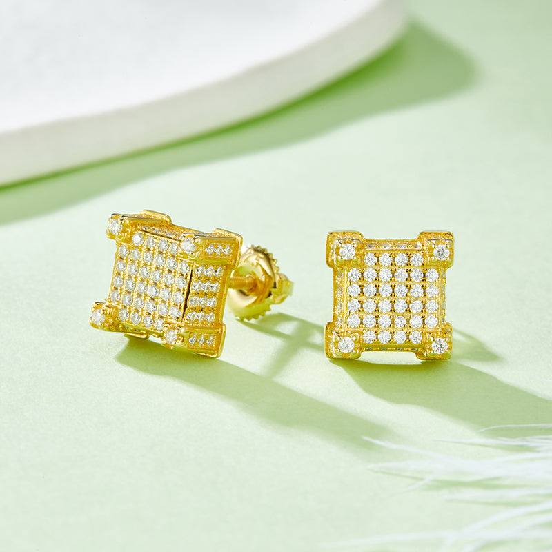 Springlight Moissanite Square Ear Studs