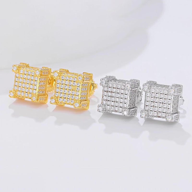 Springlight Moissanite Square Ear Studs