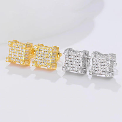Springlight Moissanite Square Ear Studs