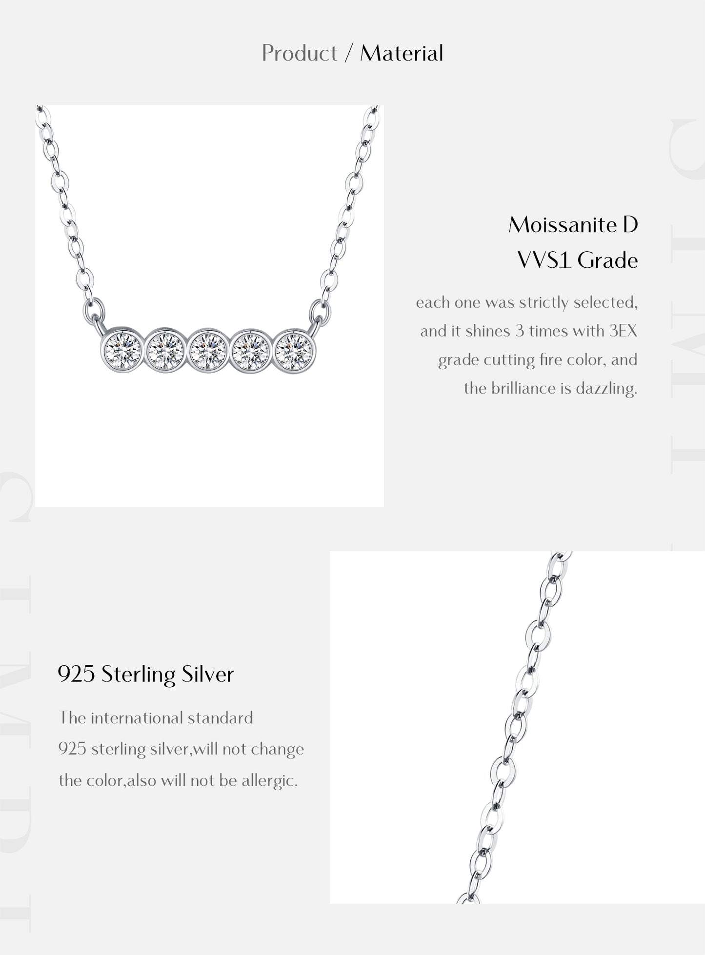 Tiara Flame Moissanite Necklace
