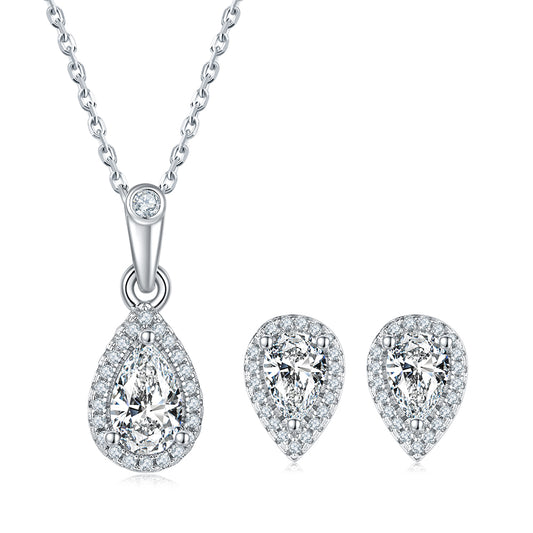 Water droplets Moissanite  Earrings Necklace